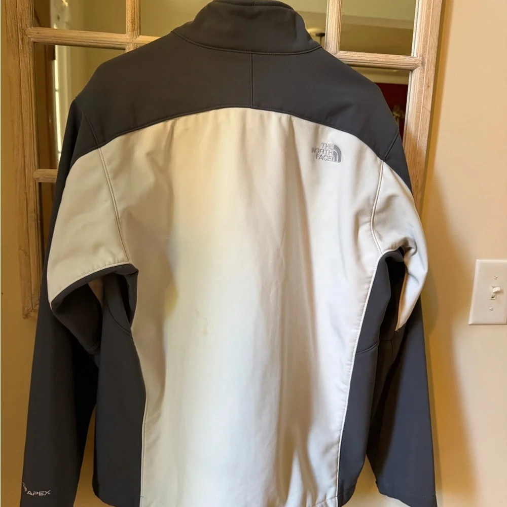 The North Face Men’s Two-Tone Softshell Jacket in White & Dark Gray